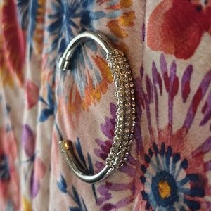 Silver crystal embellished bangle style bracelet